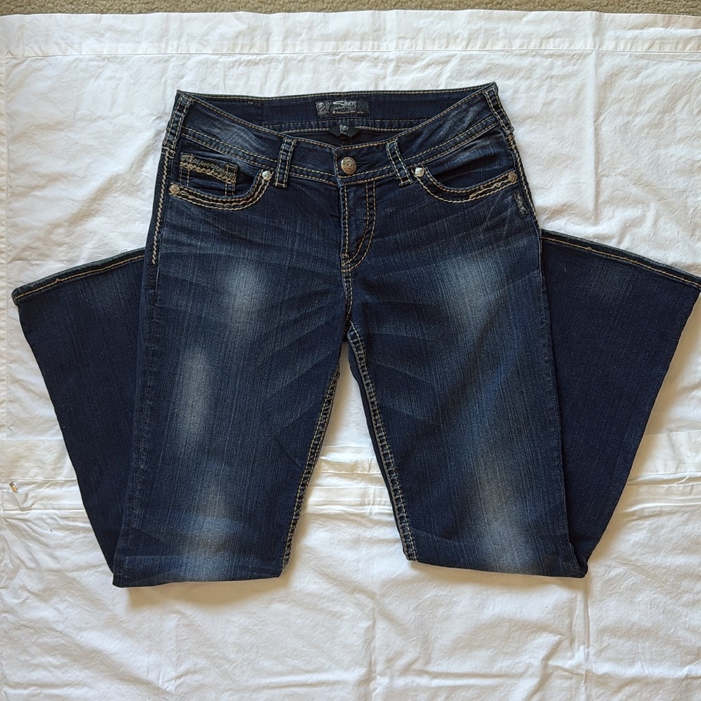 Women’s Silver Suki 17” Slim Bootcut Jeans, W29/L31